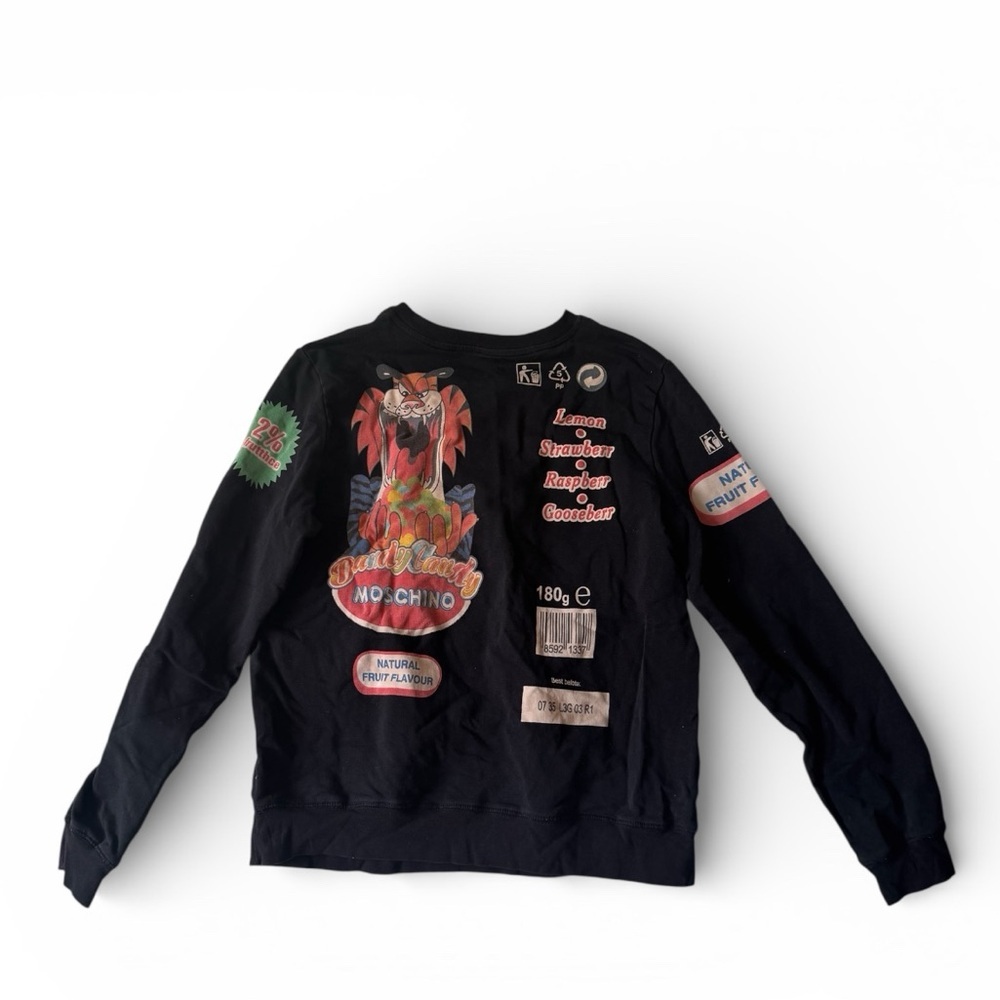 Moschino DandyCandy Sweatshirt Graphic Tiger Animal Print Pullover Sweater Black